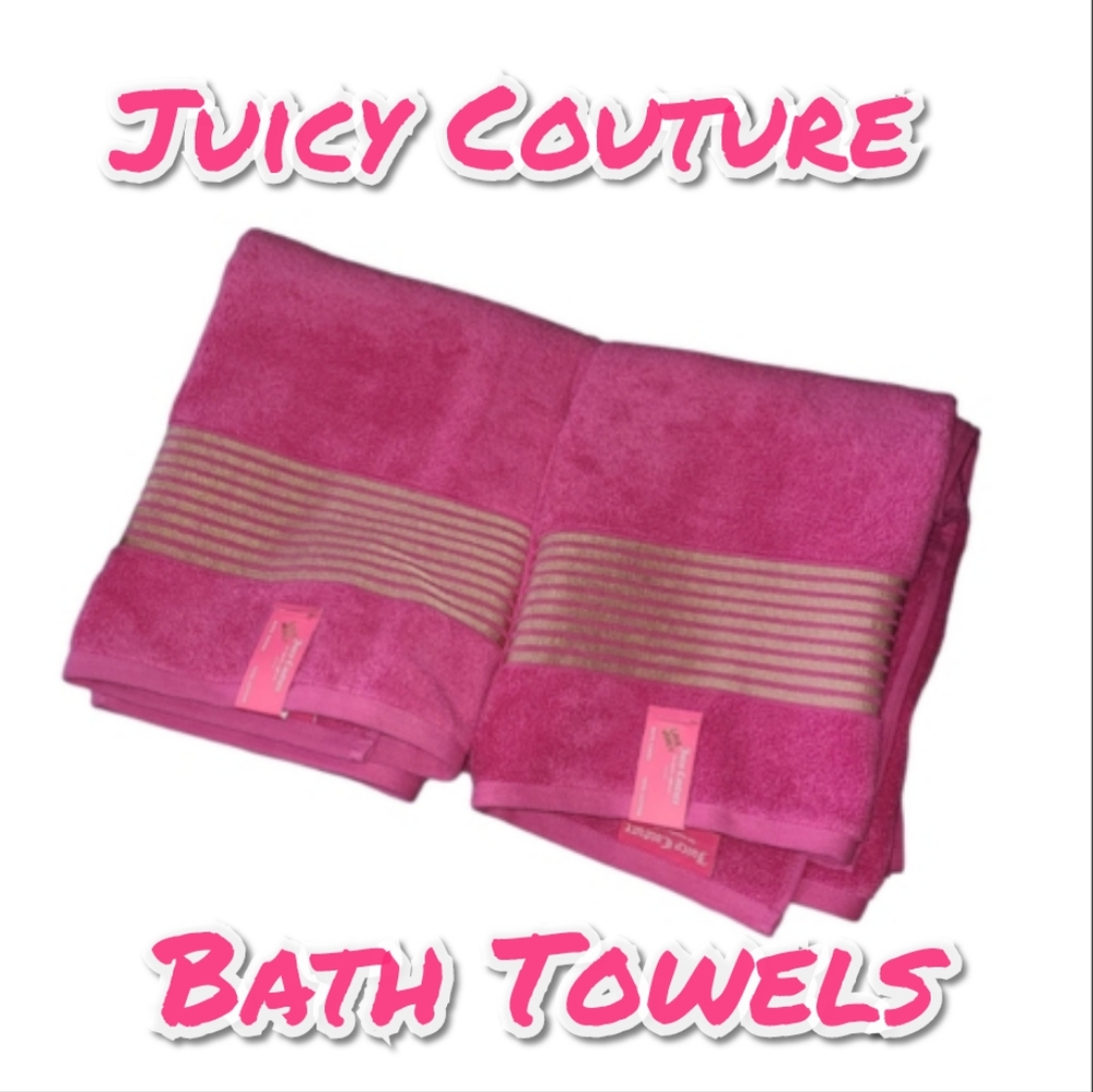 Juicy Couture Pink & Gold Bath Towels Set